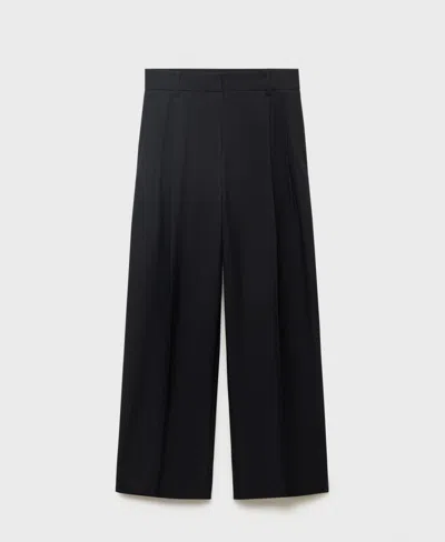 Mango Women's Straight-fit Pleated Pants In Black