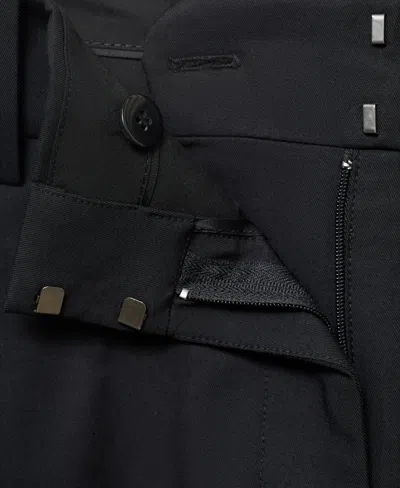 Mango Women's Straight-fit Pleated Pants In Black