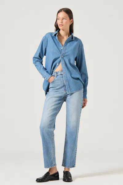 Rolla's Loulou High Rise Straight Leg Jean In Lennon Blue