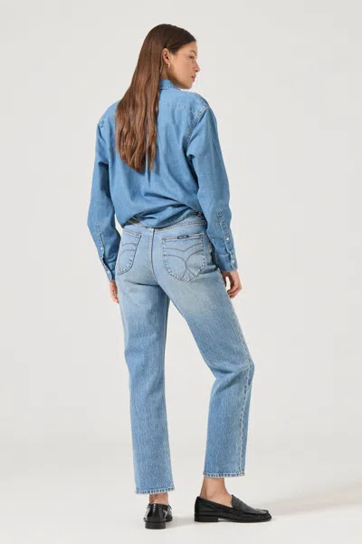 Rolla's Loulou High Rise Straight Leg Jean In Lennon Blue