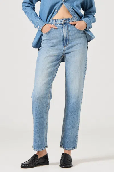 Rolla's Loulou High Rise Straight Leg Jean In Lennon Blue