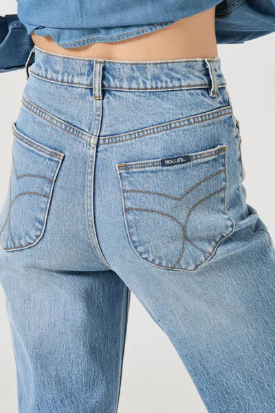 Rolla's Loulou High Rise Straight Leg Jean In Lennon Blue