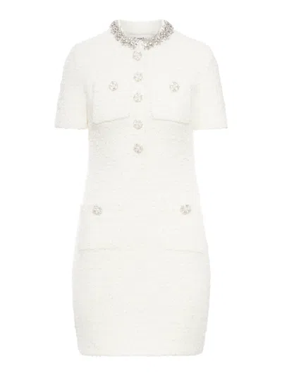 Self-portrait Mini Dress With Buttons In White
