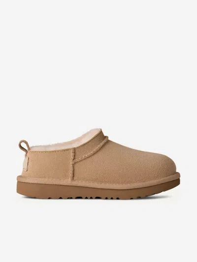 Ugg Kids Classic Micro Slippers In Brown