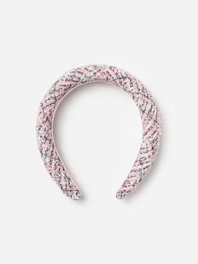 Self-portrait Girls Boucle Crystal Headband In Pink