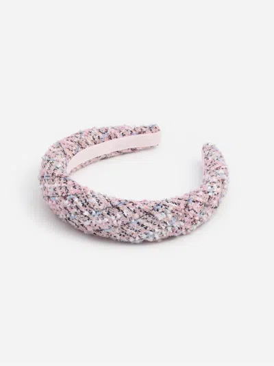 Self-portrait Girls Boucle Crystal Headband In Pink