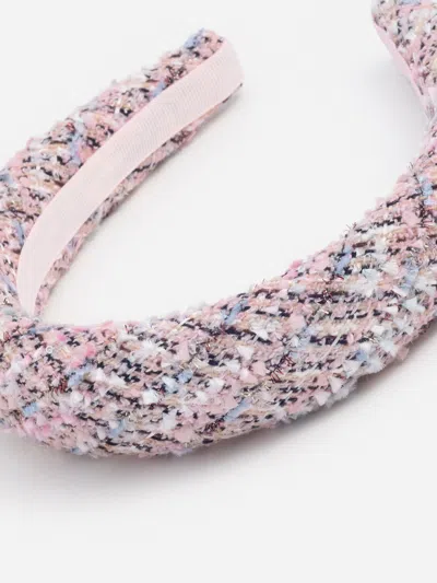 Self-portrait Girls Boucle Crystal Headband In Pink