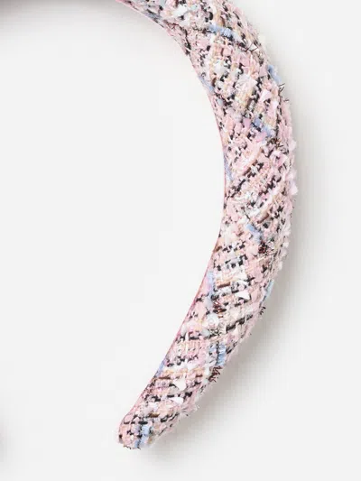 Self-portrait Girls Boucle Crystal Headband In Pink