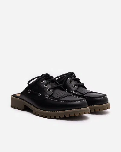 Timberland Black Mules With Lace-up In Multi