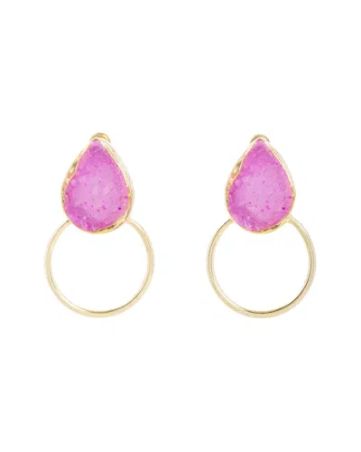 Saachi Druzy Adorned Hoop Earrings 613460 In Gold