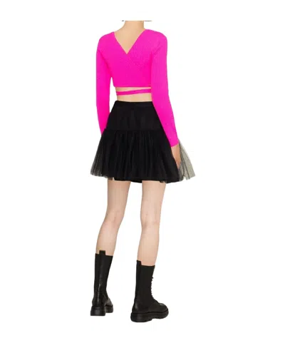 Patou Cropped Tie-fastening Top In Pink