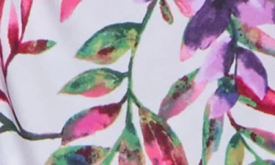 Connected Apparel Flutter Sleeve Faux Wrap Minidress In Multi