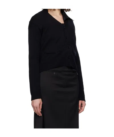 Mm6 Maison Margiela Mm6 By Maison Margiela Relaxed Fit Black Wool Knit Cardigan