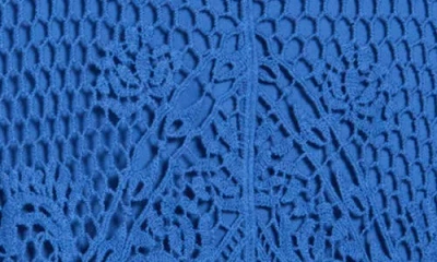 Ruby Rd. Plus Size Lined Medallion Crochet Top In Blue