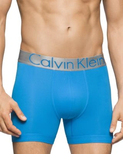 Calvin Klein Men's Underwear, Steel Micro Boxer Brief U2719 In Maya Blue