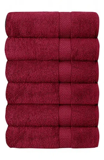 J&v Textiles J And V Textiles Set Of 6 Plush Towels In Red