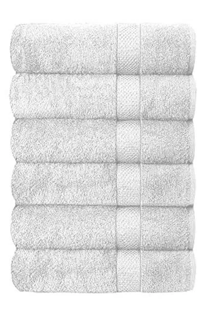 J&v Textiles J And V Textiles Set Of 6 Plush Towels In White