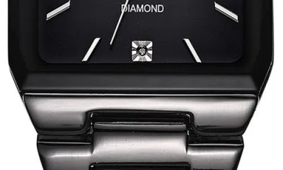 Geoffrey Beene Gen Diamond Bracelet Watch, 42mm In Black