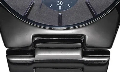 Geoffrey Beene Blue Sapphire Chronograph Bracelet Watch, 42mm In Black