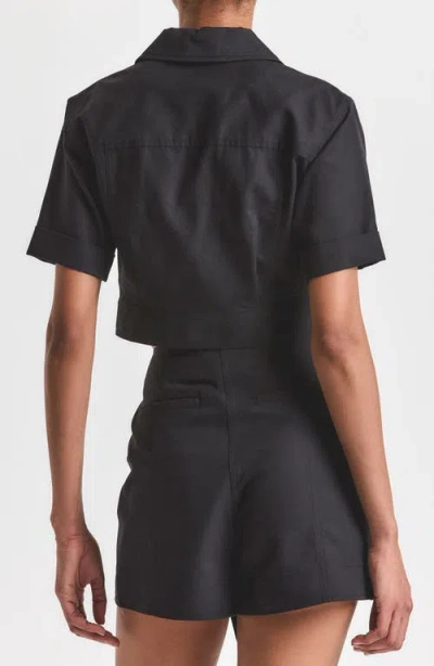 Derek Lam 10 Crosby Ragean Utility Wrap Top In Black