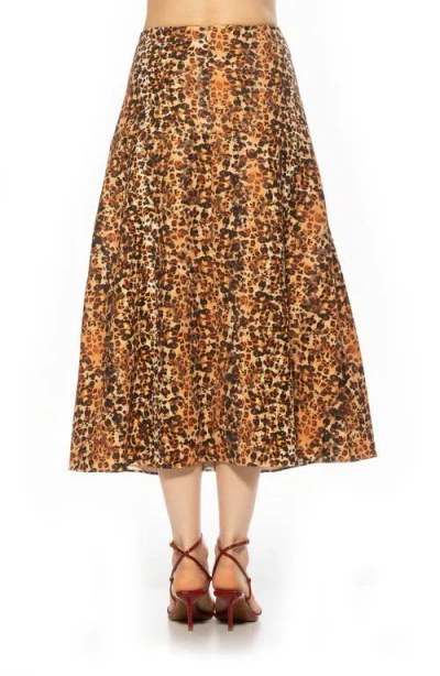 Alexia Admor Esres Flared Midi Skirt In Animal Print
