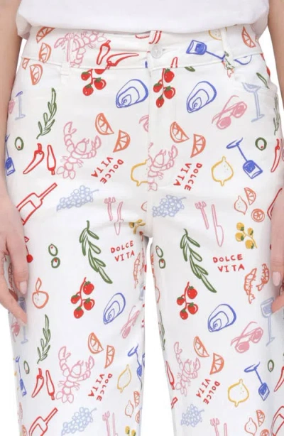 Bagatelle Dolce Vita Twill Cropped Pants In Multi