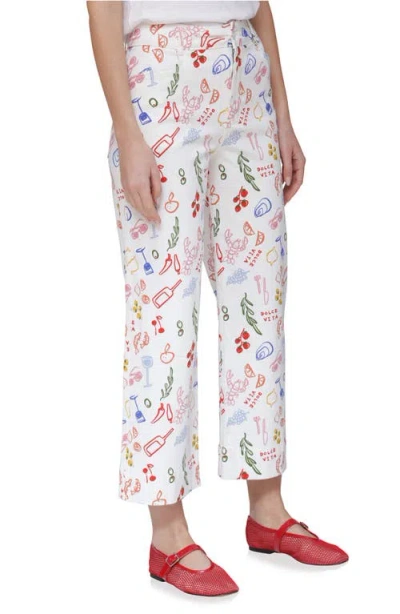 Bagatelle Dolce Vita Twill Cropped Pants In Multi