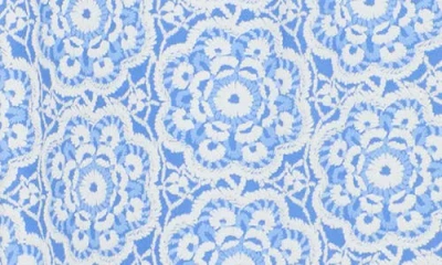 Ruby Rd. Ruby Rd Embroidered Puff Print Flutter Sleeve T-shirt In Blue