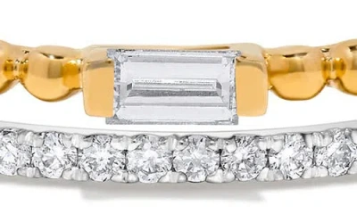 H.j. Namdar Beaded Diamond Stacking Ring In Gold