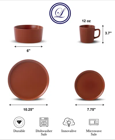 Lorren Home Trends Red 16-pc. Dinnerware Set, Service For 4 In Red