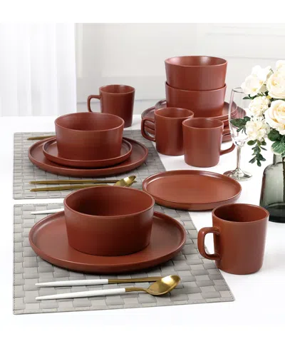 Lorren Home Trends Red 16-pc. Dinnerware Set, Service For 4 In Red