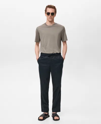 Mango Slim Fit Pants In Blue