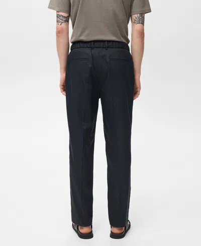 Mango Slim Fit Pants In Blue