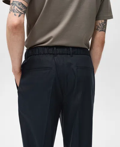 Mango Slim Fit Pants In Blue