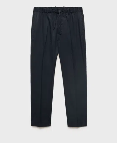 Mango Slim Fit Pants In Blue