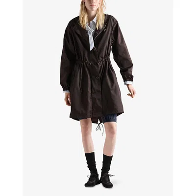 Prada Long Sleeve Windbreaker In Brown