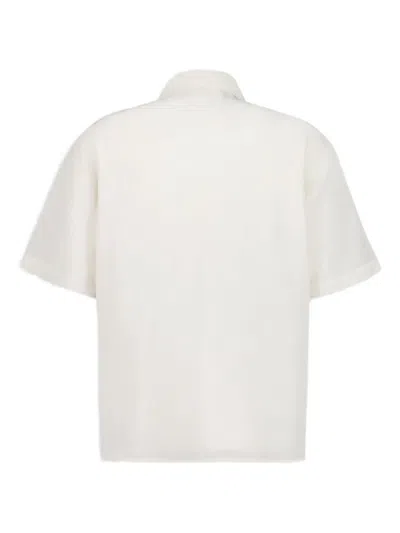 Commas Reflection Embroidered Oversized Shirt In Flax-green In Neutral