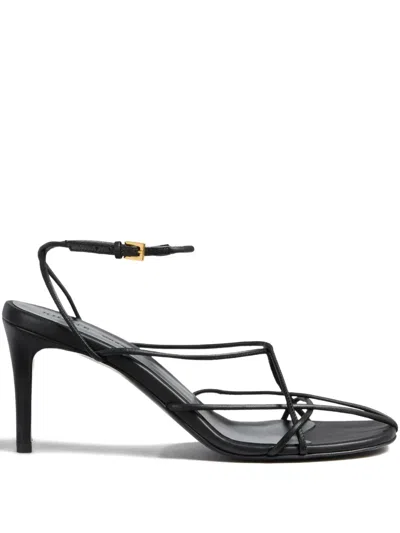 Khaite 75mm Loulou Leather Sandals In Black