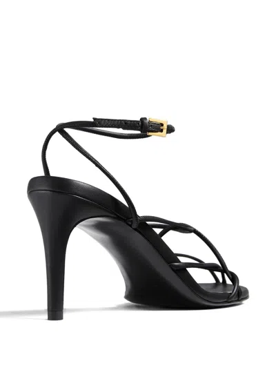 Khaite 75mm Loulou Leather Sandals In Black