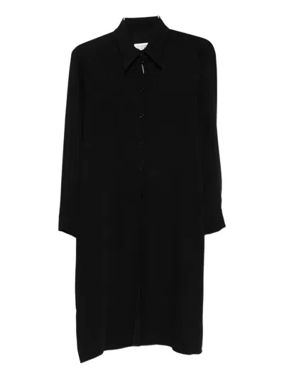 Mm6 Maison Margiela Long-sleeved Long Shirt In Black