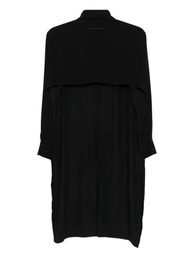 Mm6 Maison Margiela Long-sleeved Long Shirt In Black
