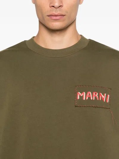 Marni Logo-print Sweatshirt In Green
