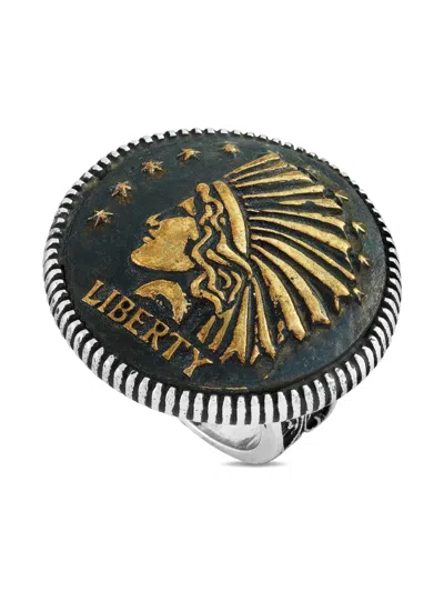 Pre-owned King Baby Statement Headdress Ring In Silver