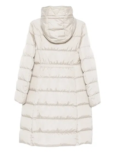 Moncler Long Hooded Puffer Jacket With Adjustable Hood In White