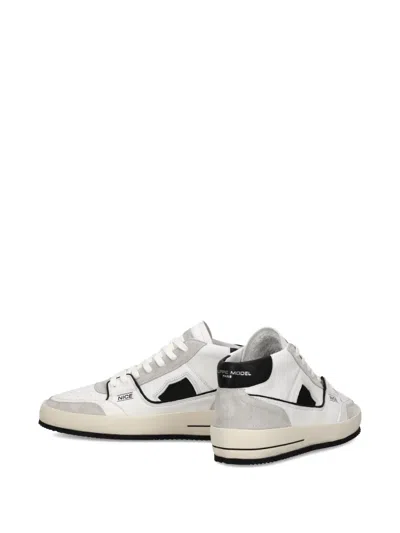 Philippe Model Nice Leather Low-top Sneakers In White