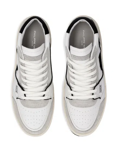 Philippe Model Nice Leather Low-top Sneakers In White