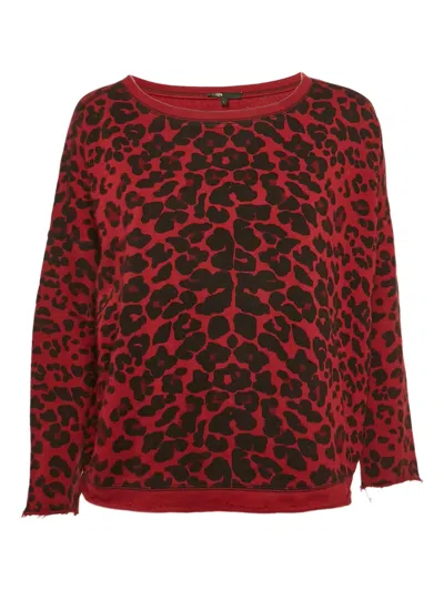 Pre-owned Maje Leopard-print Sweater In Red