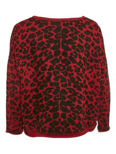 Pre-owned Maje Leopard-print Sweater In Red