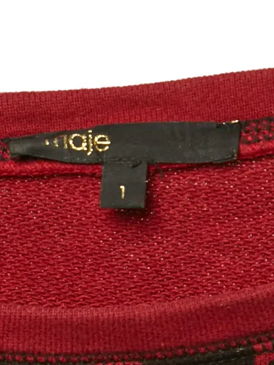 Pre-owned Maje Leopard-print Sweater In Red