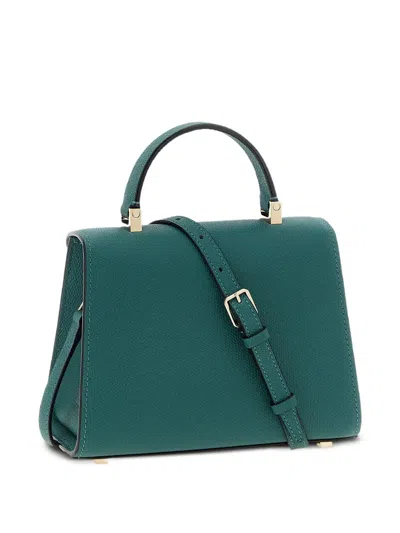 Valextra Iside Micro Leather Handbag In Green